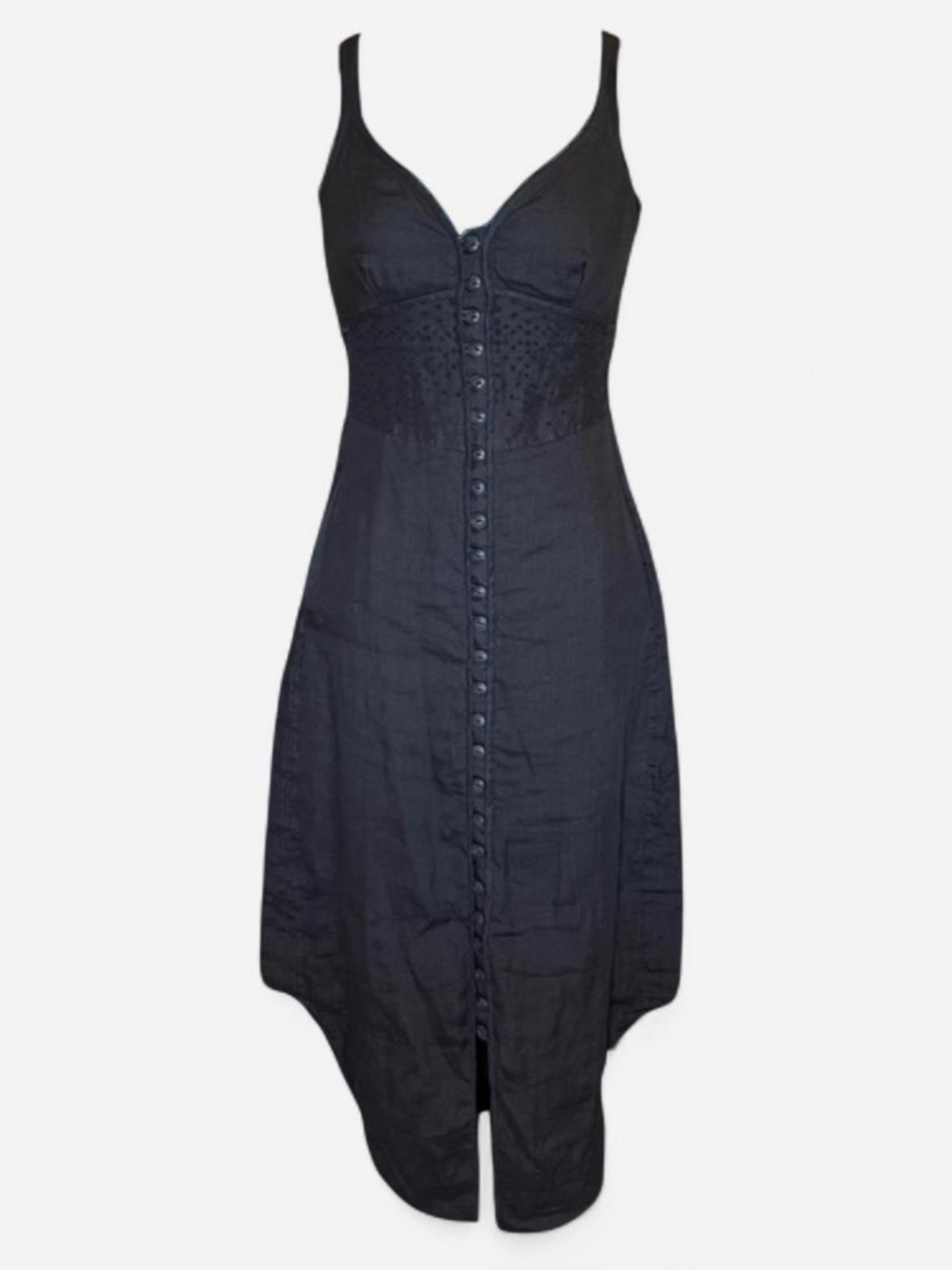 Rag & Bone Black Button-Front Midi Dress